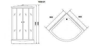 Душевая кабина Niagara Ultra NG-1908-01 (900х900х2200)