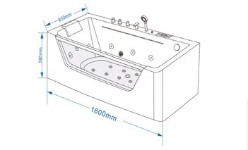 Ванна гидромассажная GR-16085(85x160x58) GROSSMAN