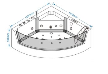 Ванна гидромассажная GR-15000 (150x150x59) GROSSMAN