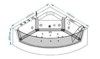 Ванна гидромассажная GR-13513 (135x135x59) GROSSMAN