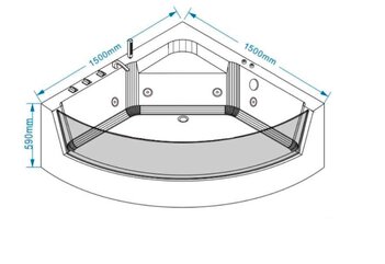 Ванна гидромассажная GR-15000-1 (150x150x59) GROSSMAN