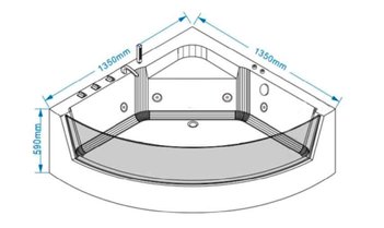 Ванна гидромассажная GR-13513-1 (135x135x59) GROSSMAN