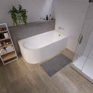 Ванна пристенная GR-2201R (75x150x56) GROSSMAN