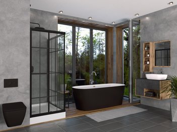 Ванна отдельностоящая GR-2601 Black (70x170x60) GROSSMAN