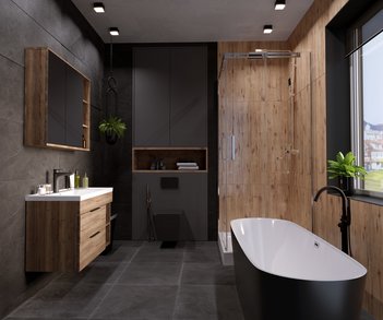 Ванна отдельностоящая GR-2701 Black (70x150x60) GROSSMAN