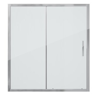 Шторка для ванны GR-150/2 (140*150) алюминиевый профиль, стекло ПРОЗРАЧНОЕ 6мм