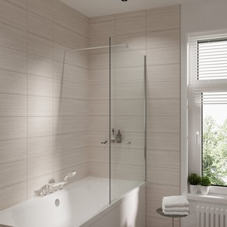 Шторка для ванны GR-103N (150*80) алюминиевый профиль, стекло ПРОЗРАЧНОЕ 6мм