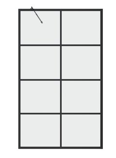 Шторка для ванны GR-105/80BLACK (80х150) алюминиевый профиль, стекло ПРОЗРАЧНОЕ 6мм