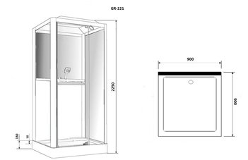 Душевая кабина GR221 (90x90x225) GROSSMAN