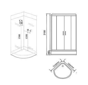 Душевая кабина GR242 (120x120x215) GROSSMAN