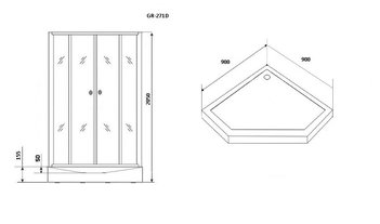 Душевая кабина GR271D (90*90*205) GROSSMAN Classic