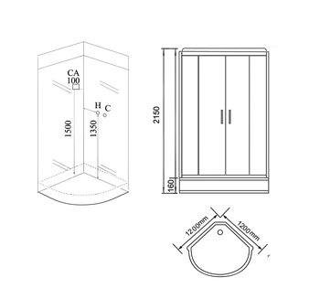 Душевая кабина GR142 (120x120x215) GROSSMAN