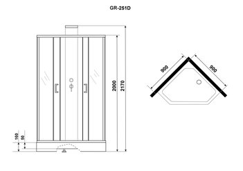Душевая кабина GR251D (90*90*217) GROSSMAN ELEGANS