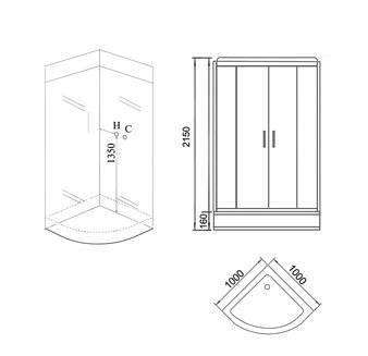 Душевая кабина GR260 (100x100x215) GROSSMAN