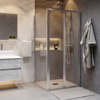 Душевое ограждение GR-8080 Аdvans (80*80*190) квадрат, складывающаяся дверь из двух частей