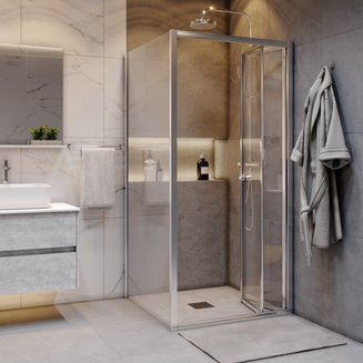 Душевое ограждение GR-8080 Аdvans (80*80*190) квадрат, складывающаяся дверь из двух частей