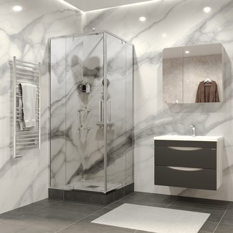 Душевое ограждение GR-1010 Forta (100*100*190) квадрат, двери распашные