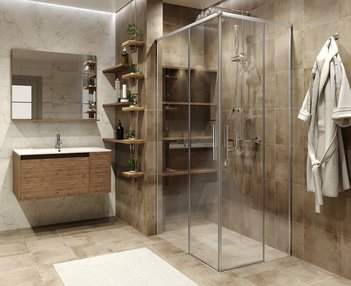 Душевое ограждение GR-8010 Fly (80*100*190) прямоугольник, двери раздвижные