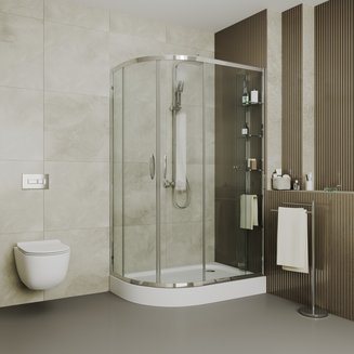 Душевое ограждение GR-9120R Classic 120*80*185 с ПОДДОНОМ двери раздвижные