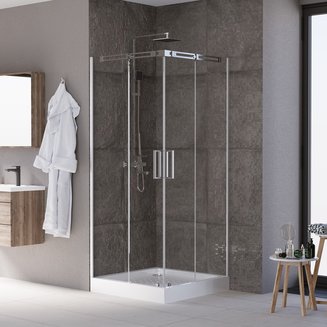Душевое ограждение GR-3100 Galaxy 100*100*190 квадрат, двери раздвижные