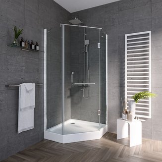 Душевое ограждение GR-8090 Classic 90*90*185 трапеция, дверь распашная