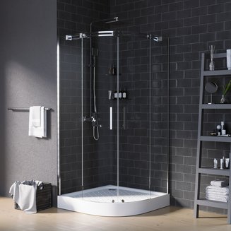 Душевое ограждение GR-4090 Galaxy 90*90*190 полукруг, двери раздвижные