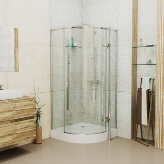 Душевое ограждение GR-5090 Style 90*90*190 полукруг, дверь распашная