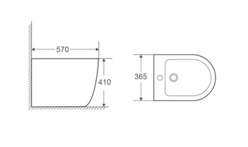GR-BPR4455 БИДЕ напольное БЕЛОЕ 560*360*405