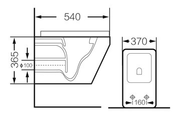 Унитаз GR-4440S (540*370*365) БЕЛЫЙ подвесной БЕЗОБОДКОВЫЙ с тонкой крышкой