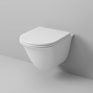 Унитаз GR-4412S (485*360*360) подвесной БЕЗОБОДКОВЫЙ с тонкой крышкой