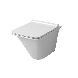 Унитаз GR-4413S (510*355*370) подвесной БЕЗОБОДКОВЫЙ с тонкой крышкой