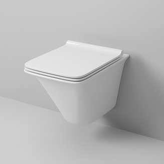 Унитаз GR-4413S (510*355*370) подвесной БЕЗОБОДКОВЫЙ с тонкой крышкой