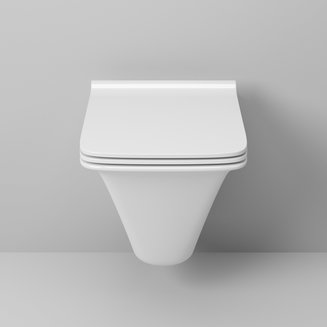 Унитаз GR-4413S (510*355*370) подвесной БЕЗОБОДКОВЫЙ с тонкой крышкой