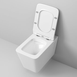 Унитаз GR-4414S (600*355*410) подвесной БЕЗОБОДКОВЫЙ с тонкой крышкой