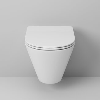 Унитаз GR-4477S (490*360*350) подвесной БЕЗОБОДКОВЫЙ с тонкой крышкой