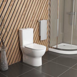 Унитаз GR-4448S (680*390*790) напольный из 2 мест с тонкой крышкой