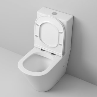 Унитаз GR-4450MS (605*380*825) БЕЛЫЙ МАТОВЫЙ напольный БЕЗОБОДКОВЫЙ с тонкой крышкой