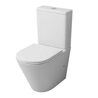 Унитаз GR-4450MS (605*380*825) БЕЛЫЙ МАТОВЫЙ напольный БЕЗОБОДКОВЫЙ с тонкой крышкой