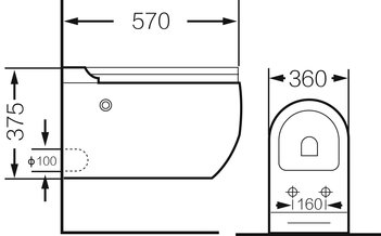 Унитаз GR-5502 impuls (570*360*375) БЕЛЫЙ подвесной с тонкой крышкой