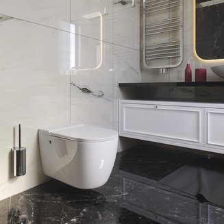 Унитаз GR-5502 impuls (570*360*375) БЕЛЫЙ подвесной с тонкой крышкой