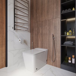 Унитаз GR-PR-5501 impuls (590*360*440) БЕЛЫЙ напольный с тонкой крышкой