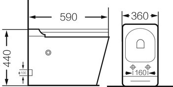 Унитаз GR-PR-5501 impuls (590*360*440) БЕЛЫЙ напольный с тонкой крышкой