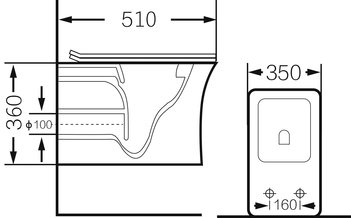Унитаз GR-4461S (510*350*360) БЕЛЫЙ подвесной БЕЗОБОДКОВЫЙ с тонкой крышкой