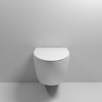 Унитаз GR-4456S (520*360*370) БЕЛЫЙ подвесной БЕЗОБОДКОВЫЙ с тонкой крышкой