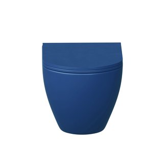 Унитаз GR-4455BLMS (485*360*375) СИНИЙ МАТОВЫЙ подвесной БЕЗОБОДКОВЫЙ с тонкой крышкой