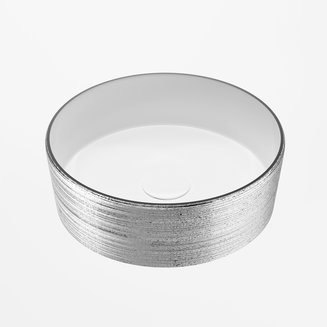 Раковина GR-5020SW (355*355*115) СЕРЕБРО БЕЛАЯ внутри