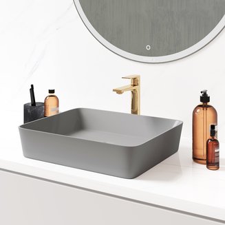 Раковина GR-3016GM (480*370*135) СЕРАЯ МАТОВАЯ