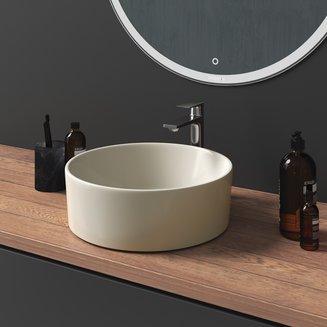 Раковина GR-3013BEM (400*400*120) БЕЖЕВАЯ МАТОВАЯ