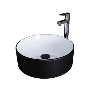 Раковина GR-4040BW (360*360*115) ЧЕРНАЯ БЕЛАЯ внутри