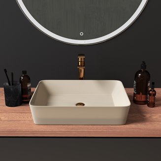 Раковина GR-3016BEM (480*370*135) БЕЖЕВАЯ МАТОВАЯ